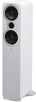 Q ACOUSTICS 3050c Floorstanding Speakers - Pair - 2x 5.5 Continuous Curved Cone Bass Driver, Point-to-Point Braced, HPE (Pressure Equalised) Cabinet, Stereo Speakers for Home Theatre (Satin White)