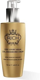 RICH Pure Luxury Curl Defining Cream for Curly & Wavy Hair - Controls Frizz and Add Natural Bounces - Enrich with Argan Oil, Coconut Oil & Hydrolyzed Wheat Protein - 4.05 Oz.