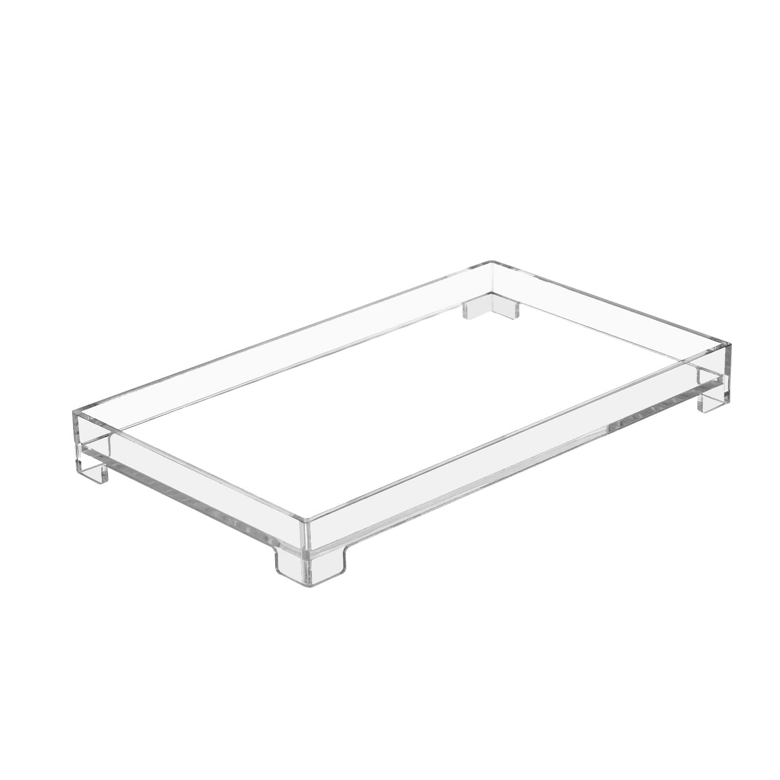 Vanity Bathroom Tray, Acrylic Rectangle Decorative Catchall Organizer Storage Tray (Medium-Clear)