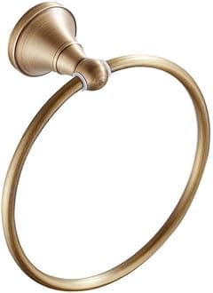 Leyden Towel Ring Antique Brass Hand Towel Holder Bathroom Accessories Brushed Shower Towel Hanger Round Wall Mounted