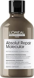 L’Oréal Professionnel Absolut Repair Molecular Sulphate Free Shampoo, For Extremely Damaged Hair, Molecular Peptides Bond Repair, Restore Strength & Elasticity