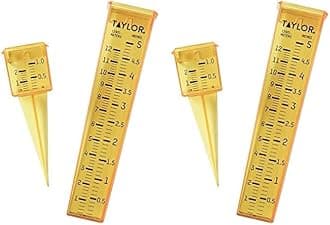 hand2mind Taylor 2715 2-in-1 Rain/Sprinkler Gauge, Yellow (Pack of 2)