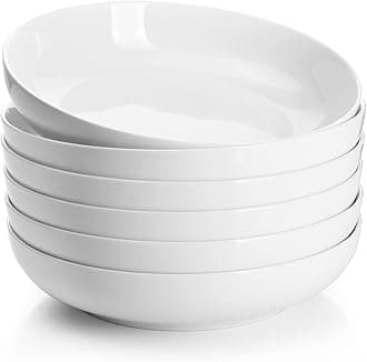 1309 Porcelain Salad/Pasta Bowls - 22 Ounce - Set of 6, White