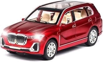 VARIYA ENTERPRISE® 1/24 Big BMW X7 Toy Car Metal Pull Back Diecast Car with Openable Door and Sound Light, Gifts Toys for Kids【 RED 】