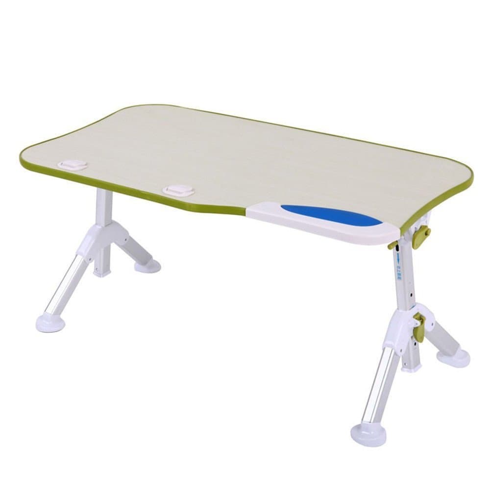 Omooly Adjustable Laptop Bed Tray Table, Portable Stable Standing Table with Foldable Triangular Legs, Notebook Stand Reading, Lap Desk Table for Sofa Couch Floor (Standard, Green+Without Fan)