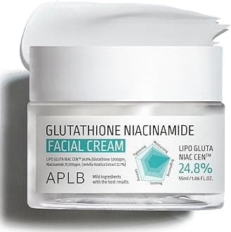 APLB Glutathione Niacinamide Face Cream | Niac CEN™ Lipo Gluta 24.8% 1.86 FL.OZ/Korean Skin Care, Deep Hydration by Niacinamide, Improved Skin Elasticity, Revitalisation for