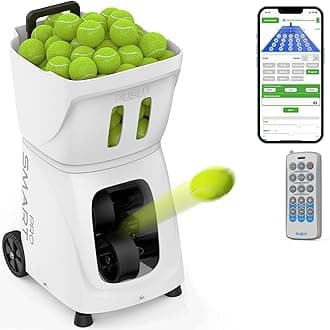 PT-Smart PRO Tennis Ball Machine - High Capacity, 4-6h Battery, for AppleWatch/App/Remote Control, Maximum Speed 120KM/H, Ideal for Tennis Beginners, Training, Club & Pro Competition