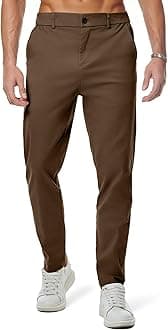 JMIERR Men's Chino Pants Casual Stretch Waist Tapered Trousers with Pockets