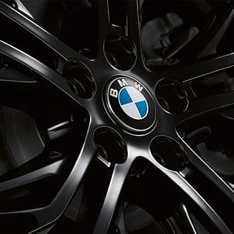 BMW 36122455268 Floating Center Caps Compatible with All Original Alloy Wheels with 5x112 Bolt Pattern 56mm Roundel (Set of 4)