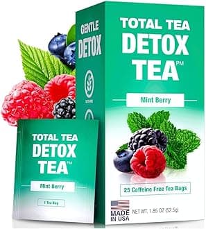 – Total Tea Slimming Detox Tea Caffeine Free, Herbal Blend with Chamomile, Hibiscus and Ginger Root for Colon Cleanse and Weight L0SS, Weight Management Drink Mint Tea (25 Bags)