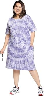 Wear Your Opinion Women's Knee-Length Tie Dye T-Shirt Dress