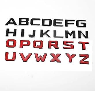 Custom Car Emblem 3D Chrome Metal Letters Number 5 Pieces Car Badges of Front Grill Hood Emblem Side Tailgate Letters Sticker Black Silver Compatible with Automobile, Motorcycle, Truck (Style B)