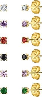 AllenCOCO925 Sterling Silver Earrings, Cubic Zirconia Earrings Studs, Diamond Stud Earrings for Women Girl