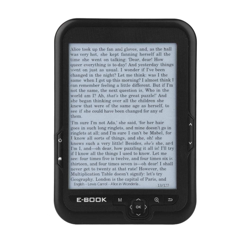 E-book Reader, 6 inch E-reader, Electronic Support Font Zoom/Font Transform/Bookmark/Skip Page/Read Aloud(black, 8G)