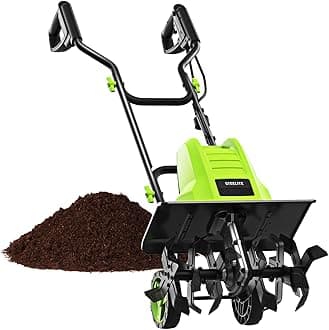 16-Inch Corded Electric Tiller, 13.5 Amp Powerful Garden Cultivator for Soil Preparation and Landscaping – Lightweight, Durable, and Easy to Use