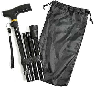 Walking Stick- Adjustable Lightweight Walking Cane, Collapsible Portable Mobility Aids for Seniors, Adults, Disabled, Elderly, Foldable Travel Walking Stick for Men and Women