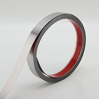 Brushed Metal Trim, Peel and Stick Stainless Steel Wall Molding for Fireplace, Mirror Frame, Furniture and Home Decoration, 16.4 ft x 1.6 in