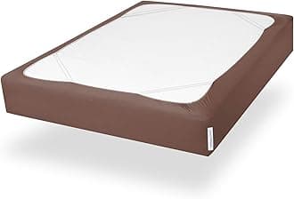 Box Spring Cover Queen Size with Smooth and Elastic Woven Material, Alternates for Bed Skirt, Wrinkle & Fading Resistant, Washable, Dustproof, Brown