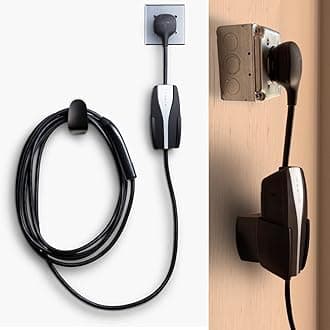 Tesla Mobile Charger Wall Mount Cable Organizer Bracket with UMC Holder and Riser Base/Spacer for Protruding Outlet NEMA 14-50