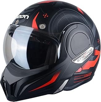 BEON Full Face Motorcycle Helmet DOT Approved, 180° Reversible Chin Guard Modular Pilot Helmet with Anti-Fog Dual Visors and Bluetooth Headset Slots for Adult Men Women (S-XXL)