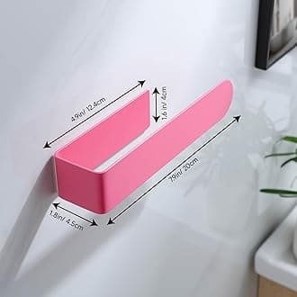 Taozun Hand Towel Holder Pink Hand Towel Rack, Stainless Steel Adhesive Towel Bar Towel Ring for Bathroom, Kitchen Towel Holder No Drilling (8 inch)