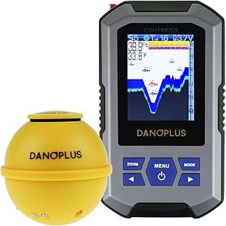 DANOPLUS Wireless Fish Finder Portable Sonar Sensor 147ft Depth Detection Rechargeable Depth Finders Kayak Fishing Accessories for Sea, Ice, Boat Fishing
