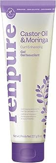 Renpure Castor Oil & Moringa Curl Gel - Curl Enhancing Gel - For Smooth, Defined & Frizz-Free Curls -With Castor Oil & Moringa Seed Oil - For Wavy to Curly Hair - 8 Fl Oz