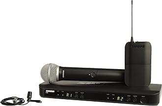 Shure BLX1288/CVL Wireless Microphone System - 14-Hour Battery Life, 300 ft Range, UHF | Includes Handheld & Lavalier Mics, Dual Channel Receiver | H11 Band (BLX1288/CVL-H11)
