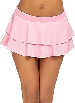 Avidlove Women’s Pleated Mini Skirt Ruffle Lingerie Layered Lingerie Skirt Y2K Plaid Schoolgirl Outfit Role Play, XS-4XL