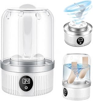 Portable Washing Machine, Underwear Washer, Small Washing Machines, Mini Washing Rechargeable Cordless Washing-Machine, Laundry Cup for Bra, Underwear, Socks (1.2 L capacity)