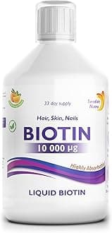 Swedish Nutra - Biotin 10,000 UG Liquid Supplement - Pack of 500 ml, 33 Day Supply | Plus Vitamin C for Healthy Hair, Skin & Nails | Vegan & Gluten Free | 100% Natural Orange Flavour