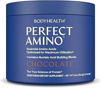 PerfectAmino Powder - BCAA and EAA Powder for Pre and Post Workout - Amino Acid Energy Drink for Men and Women to Support Lean Muscle and Recovery - Chocolate - 30 Servings
