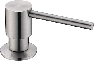 Soap Dispeser for Kitchen Sink, Bult in Soap Dispenser, Kitchen Bathroom Sink Deck Mount Soap or Lotion Pump Dispenser Brushed Nickel, 500ml/17oz Pump Bottle