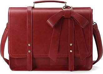 Women Briefcase PU Leather Laptop Bag College Satchel fit 15.6" Laptop