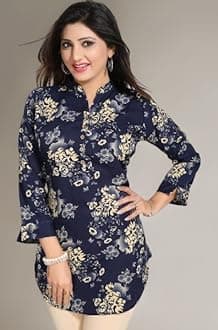 Keshubaba Women's Polyester Crepe Short Tunic Top | short kurti for jeans for women |kurti tops | short kurti | short kurti for women | short kurti for girls