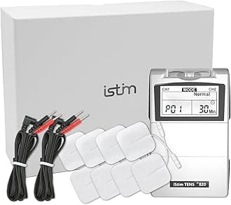 iStim Tens Unit Stimulator Machine - EV820 with 8 Electrodes Japanese Gel for Pain Management, Back Pain and Rehabilitation