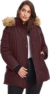 Alpine North Women's ALPINE NORTH WOMENS VEGAN DOWN PARKA WINTER JACKET PLUS Down Alternative Coat