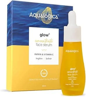Aqualogica Glow+ Concentrate Face Serum | Radiance Serum with Vitamin C & Papaya | Gives Glowing Hydration to All Skin Types | Fragrance & Color Free Formula | 1.01 Fl Oz/30ml