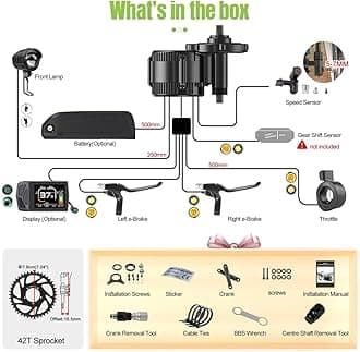 BAFANG 750W Mid Drive Kit,Mid Drive Ebike Conversion Kit Brushless Upgraded Motor with LCD Digital Display Chainring for Commuter Bike,Recumbent Trike,Mountain Bike,Cargo Bike