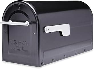 Architectural Mailboxes 7900-7B-SR-10 Boulder Postmount Mailbox, Large, Black