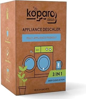 Washing Machine Cleaner and Descaler | Pack of 4 100g Each | 3 in 1 Deep Clean Action | Removes Limescale, Grime & Improves Efficiency | Suitable for Top Load & Front Load Washing Machines