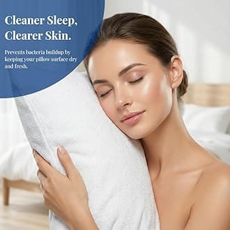 IMFAA Terry Waterproof Zipped Pillow Protector Pack of 2 - Soft and Comfortable Pillowcase Protectors - Ant-Allergy and Breathable Pillow Cover. (2 x Terry - Zipped)