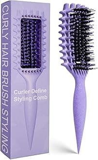Curly Hair Brush Candybrush Curl Defining Brush for Detangling Shaping and Defining Curls for Women, Men, Wet & Dry Hair (Purple)