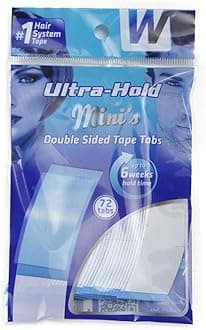 Ultra Hold Mini Tabs Tape Walker Tape 72 Tabs Minis Adhesive Walker Tape Double-Sided Tape Strips for Lace Wigs & Toupees (WKR-UHT-M)