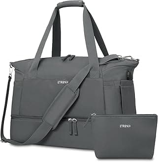 Gym Bag for Women, Sports Travel Duffel Bag with USB Charging Port, Weekender Overnight Bag with Wet Pocket and Shoes Compartment for Women, Travel, Gym, Yoga (Dark Grey), Green5240