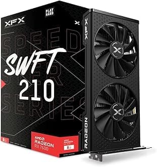 XFX SPEEDSTER SWFT210 RADEON RX 7600 CORE Gaming Graphics Card with 8GB GDDR6 HDMI 3xDP, AMD RDNA™ 3 (RX-76PSWFTFY)
