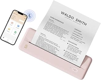 HPRT Portable Printers Wireless for Travel - MT810 Bluetooth Thermal Inkless Compact Printer, Paper Rolls Mobile Printing for Vehicles Office, Compatible with iPhone Android & Laptop