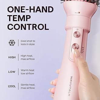 Wavytalk Hair Dryer Brush, 5-in-1 Hot Air Brush Set AIR SCULPT, Multi Hair Styler with Diffuser for Drying and Styling Volumizing Curling Sleeking in One Step, Ceramic Coating, 3 Temperatures, UK Plug