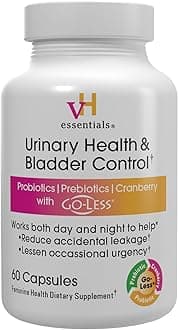Urinary Health & Bladder Control, Cranberry Extract, Prebiotics and Probiotics, 24-Hour Feminine Health Support, Reduces Occasional Leakage, Supports Vaginal Health, 60 Capsules