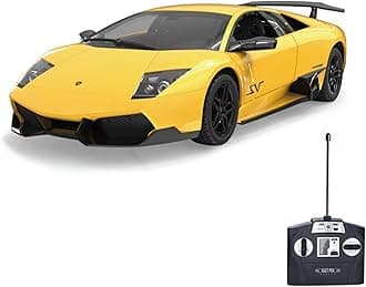 VinieRemote Control Car for Boys, RC Cars Lamborghini Murciélago, 1:14 Scale Officially Licensed Kids Toys, Lambo LP670 Drift Car with Cool Led Lights, 4 5 6 7 8 9 10 11 12 Year Old Boy Gift (Yellow)